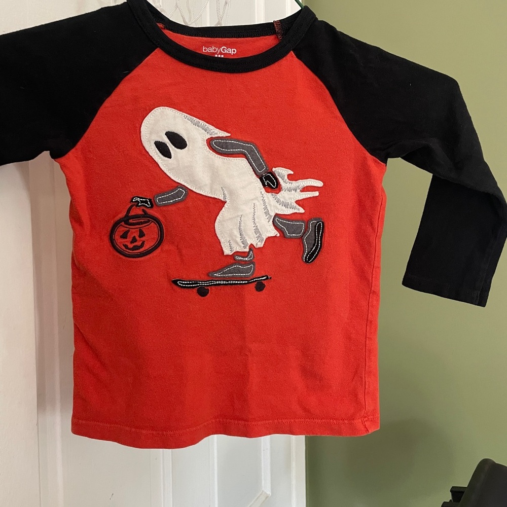 GAP Kids Red and Black Ghost Skate Tee